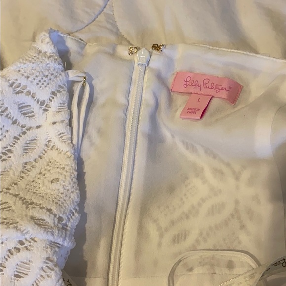 White eyelet A-Line spaghetti strap Lilly dress - Picture 6 of 6